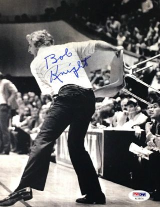 Coach Bob Knight Signed Indiana Hoosiers 8x10 Autograph Photo Psa/dna B