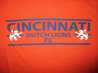 Cincinnati Dutch Lions Fc T Shirt Soccer Football Club Ohio Orange Adult Large