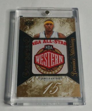 R17,  270 - Carmelo Anthony - 2008/09 Ud Premier - Stitchings Patch - 1/5 -