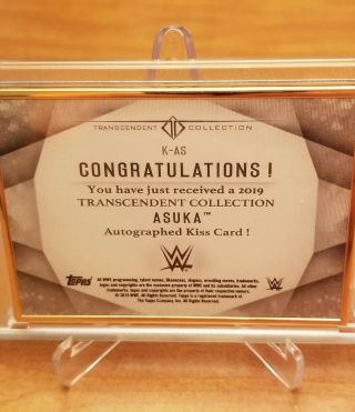 TOPPS WWE Transcendent 1/1 Asuka GOLD KISS card 2