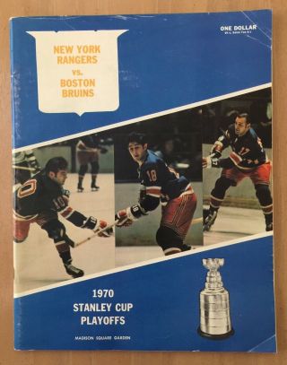 1969 - 70 Nhl Stanley Cup Playoff Program Boston Bruins @ York Rangers
