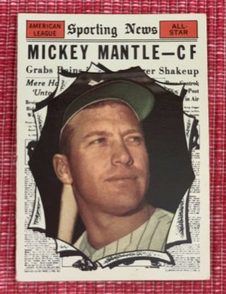 1961 Topps Mickey Mantle York Yankees 578 Baseball Card