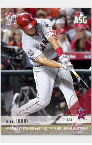 2018 Topps Now Mlb 470 La Anaheim Angels Mike Trout Rare Only 969 Printed