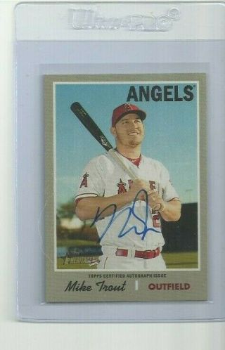 2019 Topps Heritage High Number Mike Trout Real One Auto - Angels