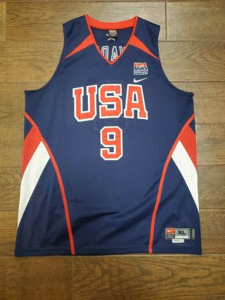 Nike Usa Basketball Olympic Team Jersey 9 Dwyane Wade Size Xl Length,  2