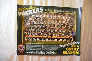 Autographed Poster Green Bay Packers Team Photo 1989 W/25,  Signatures 1763