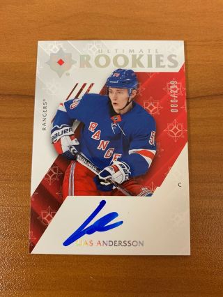 2018 - 19 Ud Ultimate Lias Andersson Rookie Auto 80/299