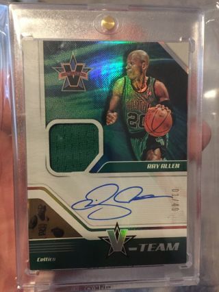 2018 - 19 Ray Allen Panini Chronicles Vanguard On Card Auto 1/49 Ebay 1/1 Celtics