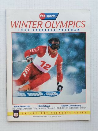 Official 1988 Winter Olympics Program - Dick Schaap - Skier Billy The Kidd