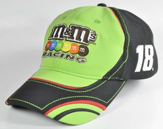 Kyle Busch 18 M&m’s Racing Hat Nascar Chase Authentics Green Black Ball Cap
