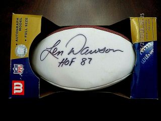 Len Dawson Hof Autographed Football Guaranteed Authentic Bv $100
