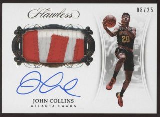 2017 - 18 Panini Flawless John Collins Rpa Patch Rc Auto Autograph /25