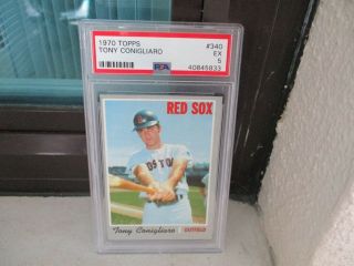 1970 Topps.  Psa Graded.  Ex 5 Nq.  340 Tony Conigliaro.  Red Sox