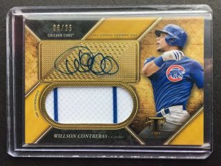 2017 Topps Triple Threads Wilson Contreras Rookie Patch Auto Gold 6/25 Rc Cubs