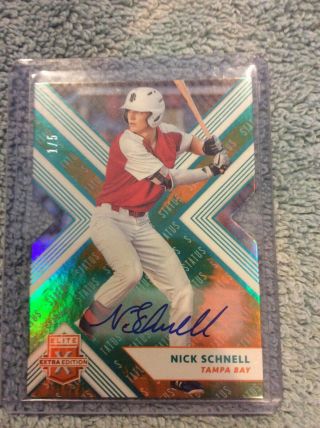 2018 Panini Elite Extra Edition Baseball Auto Nick Schnell 1/5