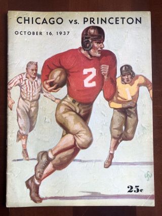 1937 Chicago Maroons Football Program Vs Princeton Tigers