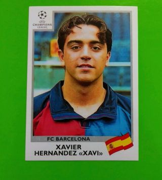 Rookie Xavi Sticker Card Panini 1999 Champions League Barcellona