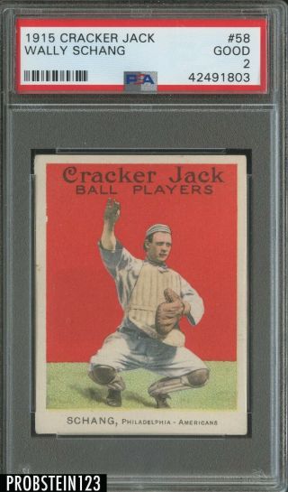 1915 Cracker Jack 58 Wally Schang Psa 2 Good