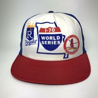 Kansas City Royals Kc Vintage World Series 1985 I - 70 Trucker Hat Cap Mlb