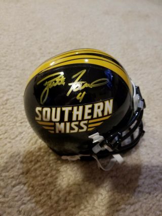 Brett Favre Signed Southern Mississippi Miss Mini Helmet Favre Official Hologram