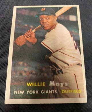 1957 Willie Mays Topps Baseball Card Ex - Ex,