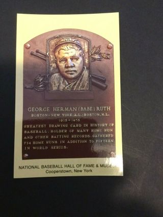 National Baseball Hall Of Fame & Museum Ruth & Gehrig Postcards