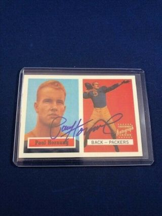 Paul Hornung 1998 Topps Stars 1957 Auto On Card Packers Topps Certified