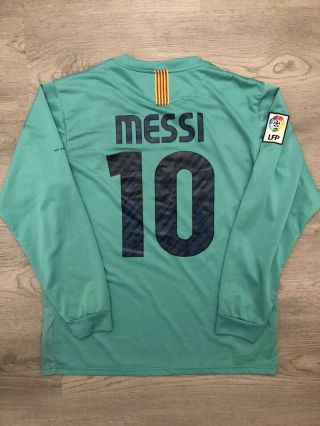 Nike Dri Fit Lionel Messi FC Barcelona Soccer Jersey Shirt Sz L Turquoise 4