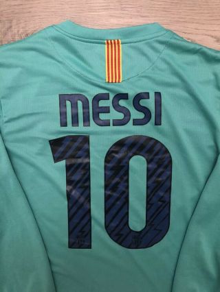 Nike Dri Fit Lionel Messi FC Barcelona Soccer Jersey Shirt Sz L Turquoise 5