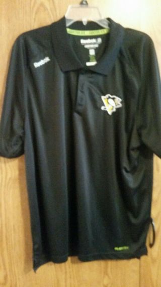 Pittsburgh Penguins Reebok Center Ice Play Dry Polo Shirt Adult Xl