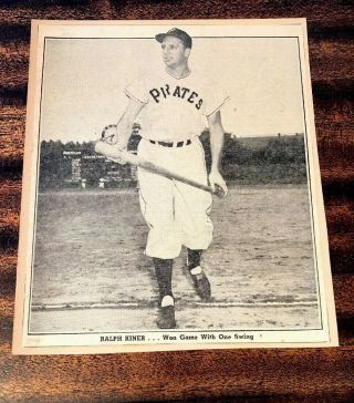 Old Ralph Kiner Baseball Photo Pittsburgh Pirates Chicago Cubs Hall Of Fame Hof