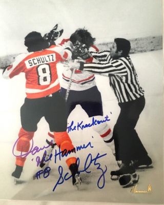 Philadelphia Flyers Dave The Hammer Schultz Autographed Photo The Punch Knockout