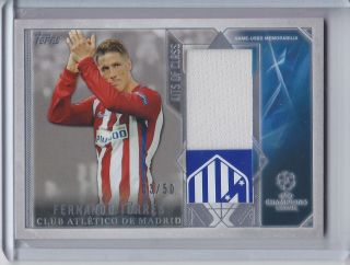 2016 - 17 Topps Uefa Cl Showcase Kits Of Class Patch Fernando Torres Madrid 3/50