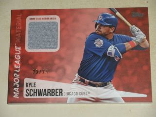 2019 Topps Major League Material Red Game Jersey Ks Kyle Schwarber 23/25