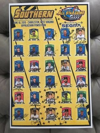 Signed 2019 South Atlantic League All - Star Game Poster Ronny Mauricio Auto