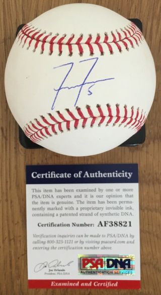 Freddie Freeman W/ 5 Licensed Psa/dna Authenticated Signed Manfred Baseball
