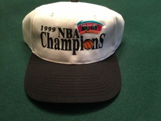 Nba Champions San Antonio Spurs 1999 White Baseball Cap,  Vintage,  Pre - Owned