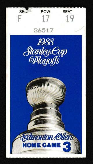 4/12/88 Edmonton Oilers Vs.  Winnipeg Jets Playoff Ticket Stub Gretzky 5 Points