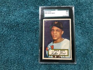 1952 Topps 261 Willie Mays Rookie Sgc 20 1.  5.  Look At Centering/corners/read