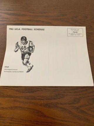 1965 Ucla Football Schedule,  Fold Out Poster