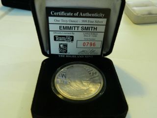 Emmitt Smith 1 Oz Silver Coin Highland
