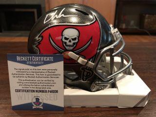 Devin White Autographed Tampa Bay Buccaneers Speed Mini Helmet Witness Beckett