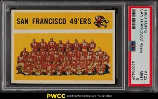 1960 Topps Football San Francisco 49ers 122 Psa 9 (pwcc)