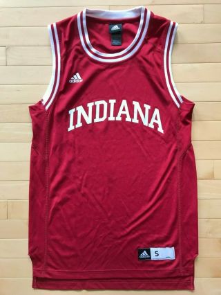 Mens Sz S Adidas Red White Iu Indiana Hoosiers Blank Basketball Jersey