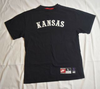 Vtg Team Nike Kansas Jayhawks Ku Spell Out T - Shirt Men 