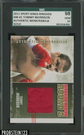 Tommy Morrison 2011 Ringside Boxing Am - 41 Gold 1/10 Fight Worn Patch
