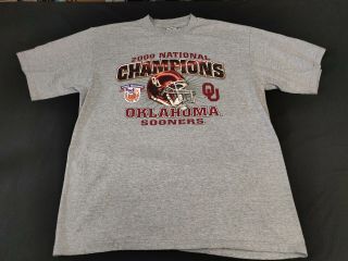 Vintage Oklahoma University Ou Sooners 2000 National Champs Tshirt Size Xl