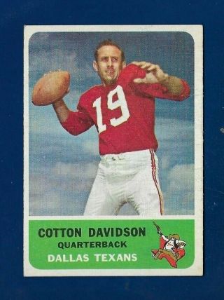 1962 Fleer 24 Cotton Davidson (ex) Dallas Texans