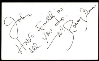 Rosie Grier Autographed Index Card Ny Giants - La Rams 