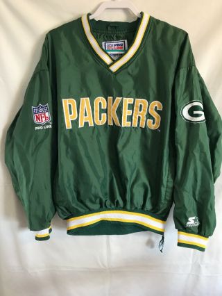 Vintage Starter Green Bay Packers Pro Line Jacket Pullover Men 